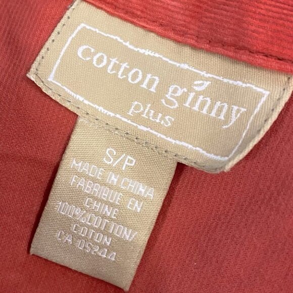 Cotton Ginny Plus Burnt Orange Corduroy Long Sleeve Top (size S fits like XL) - Picture 8 of 11